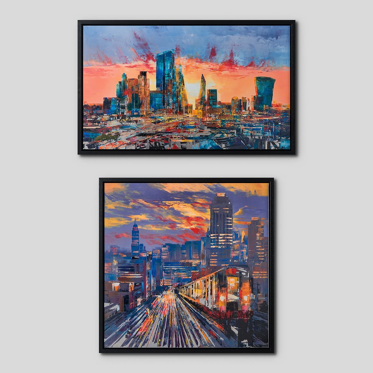 Set Of Two - Energetic Skyline & All Aboard (Giclée On Aluminium) 1 Set Of Two - Energetic Skyline & All Aboard (Giclée On Aluminium)