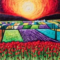 Sunset On Poppy Field | Giclée On Paper -Art Prints Shop sra 31 sunset on poppy field 2023 03 10T15 43 22
