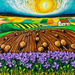 Hay Bales Overlooking Patchwork -Art Prints Shop sra ori lan 31982 wildflowers by the hay bales 31 2023 10 10T13 42 24